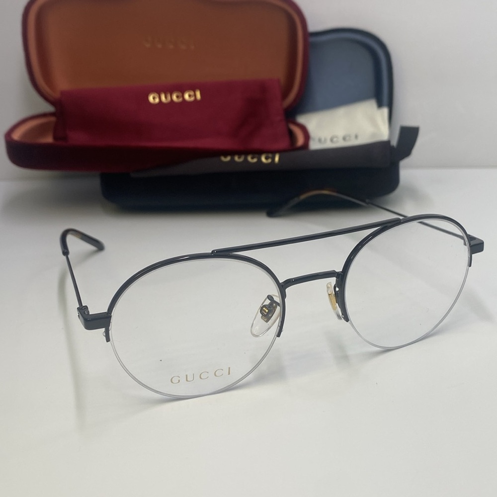 GUCCI GG0682O ROUND / OVAL Eyeglasses For Men | GG0682O-001 BLACK BLACK